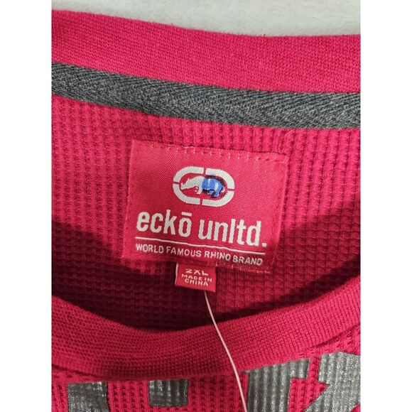 ECKO UNLTD CO‎ Knit Shirt Long Sleeve 1972 Men's 2XL - Red Crewneck Rhino - Picture 3 of 12